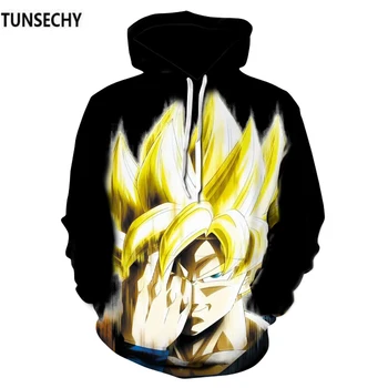 

Hot autumn and winter sales of seven dragon ball 3D digital printing sun wukong head hooded hooded men and women individ