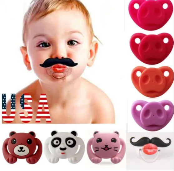 Dummy Beard Mustache Lip Lovely Baby Infant Pacifier Orthodontic Nipples Soother