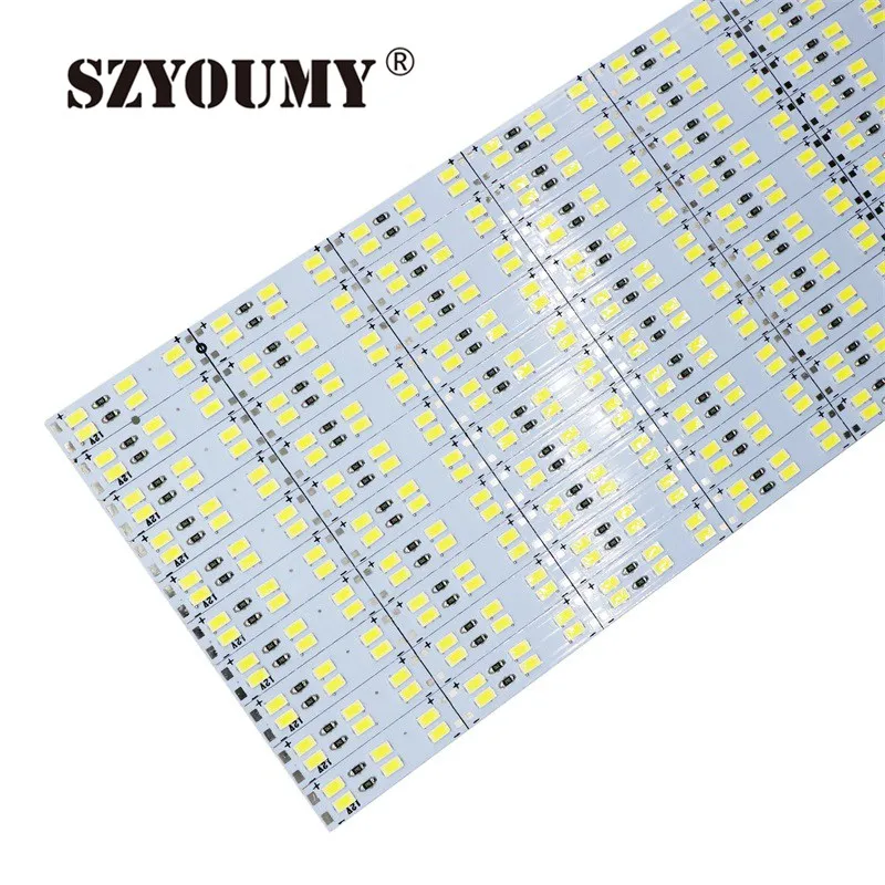 SZYOUMY двухрядный 1 м 12 в 144 светодиодный S SMD 5630 5730 светодиодный бар жесткая Светодиодная лента 100 см шкаф свет холодный белый, 200 м/лот