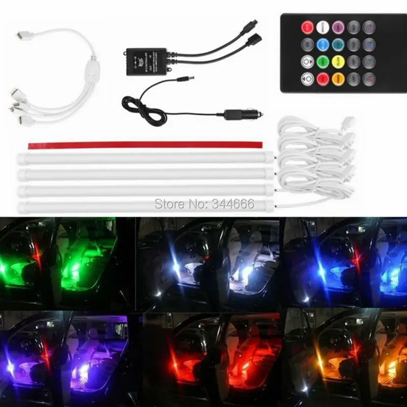 Car Music LED Interior Atmosphere Light Decoration Foot Lamp With Voice