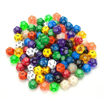 

2pcs Game Polyhedral Digital Dice 12D Acrylic for Rpg Game Dice