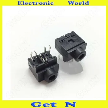 

200pcs PJ-317-5P Commun 3.5 Headphone Jacks 3.5MM Audio &Video Socket 3.5 Earphone Connectors Black