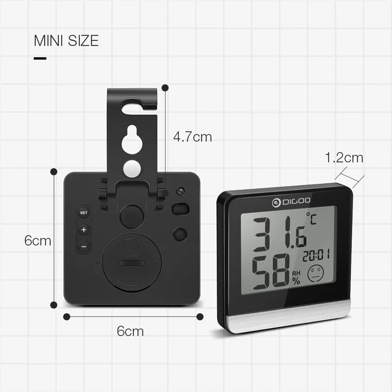 Digoo DG-BC20 ванная комната ЖК-цифровой термометр время комфорт Уровень Дисплей IP45 водонепроницаемый датчик температуры гигрометр монитор
