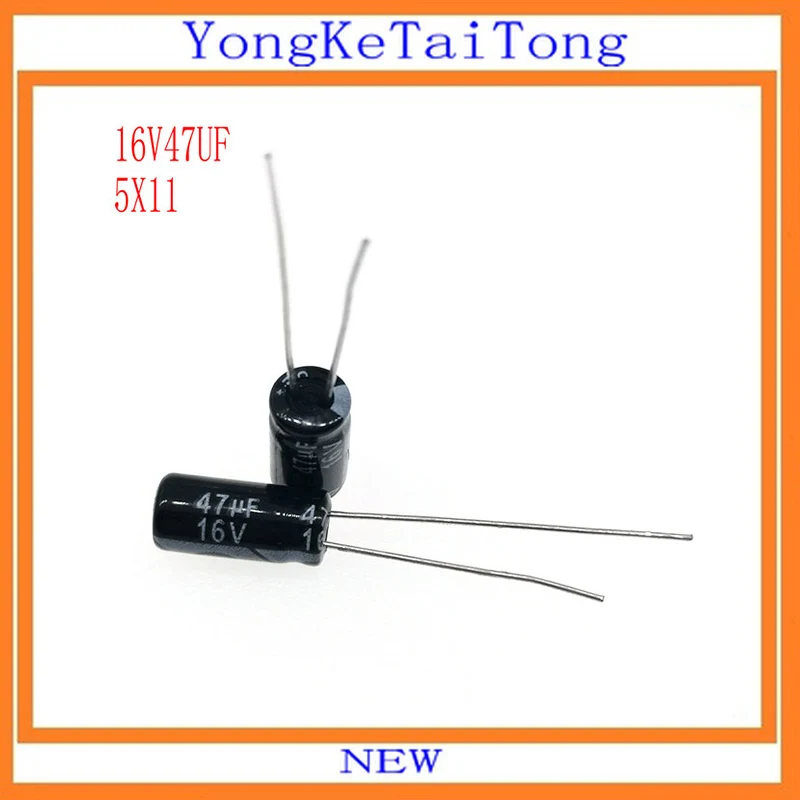 50PCS/Lot Aluminum Electrolytic Capacitor 16V 25V 35V 50V 47UF 35V/47UF 50V/47UF