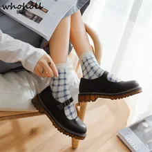 WHOHOLL Cosplay Lolita Round Head Japanese Maid Lolita Shoes Flat Platform Buckle Leather Shoes Women Uniform Shoes Size 35-40 WHOHOLL Cosplay Lolita Round Head Japanese Maid Lolita Shoes Flat Platform Buckle Leather Shoes Women Uniform Shoes Size 35-40