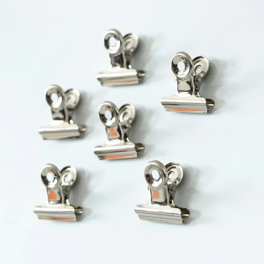 

6pcs 22mm 30mm Magnetic Round Metal Clip for Whiteboard silver Bulldog clip Stainless steel ticket clip stationery Office Supply
