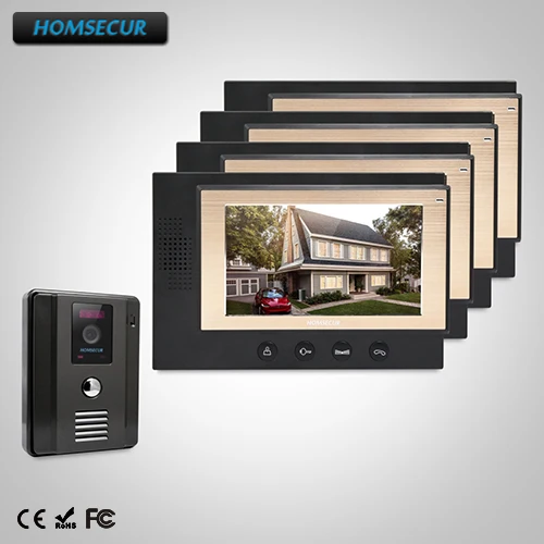 

HOMSECUR 7" Video Door Entry Security Intercom+Intra-monitor Audio Intercom (TC011-B+TM701-B)