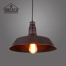 Brown Metal Shade Pendant Lights Vintage Industrial Wrought Iron Lighting Kitchen Island Modern Ceiling Fixture LED Ceiling Lamp