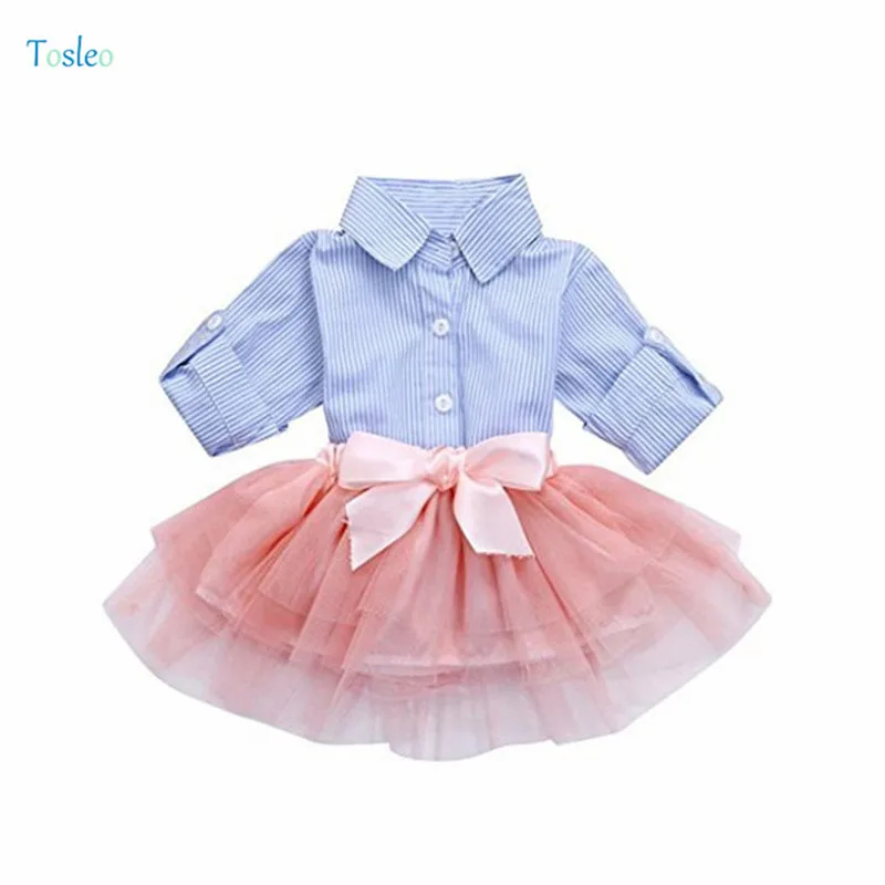 

Princess Girl Clothing Set 1pc Blue Tops+1pc Tutu Skirt With Dress Photography Set Infant Toddler Baby Girl Clothes 0-3Y