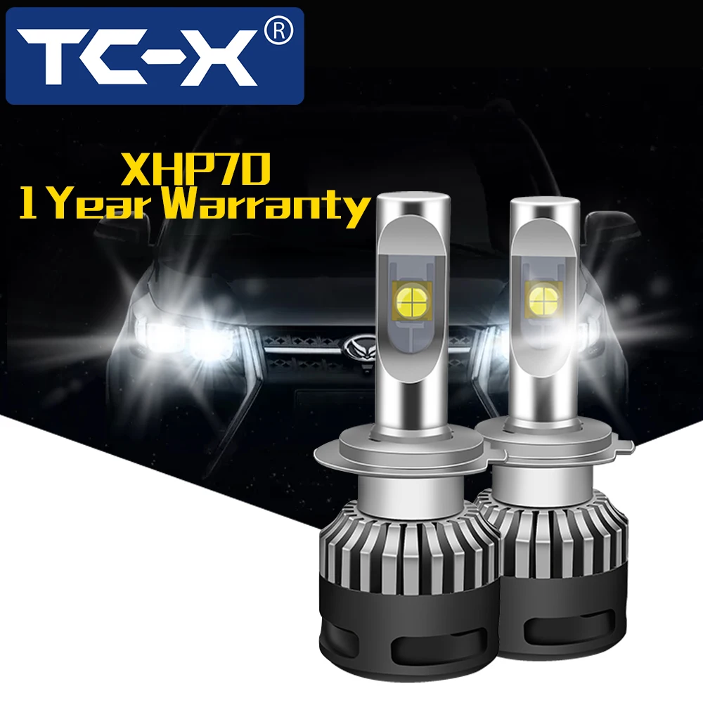 TC-X XHP70 H7 H3 H4 светодиодный Диод лампы D2S H1 H11 головной светильник для Авто Мото HB3 4 5