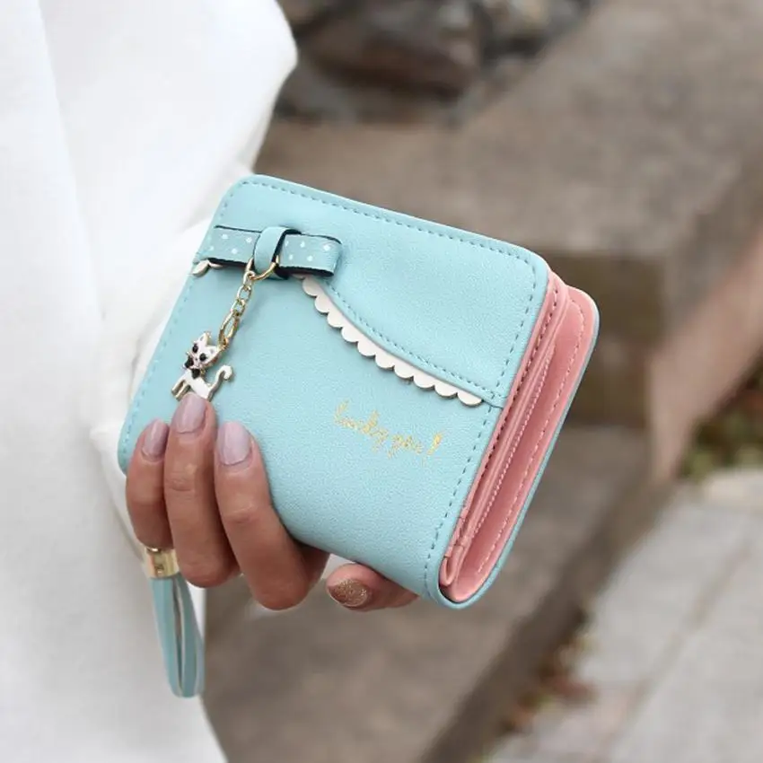 2020 carteras mujer Women Wallets Lady Fashion Cat pendant Mini Grind Magic Bifold Leather Wallet Women's Card Holder Purse 2020 carteras mujer Women Wallets Lady Fashion Cat pendant Mini Grind Magic Bifold Leather Wallet Women's Card Holder Purse