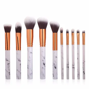 

Professnial 10pcs Marbling texture brushes face foundation Powder Eyebrow Lip Brush eye blending cosmetic makeup brush tool