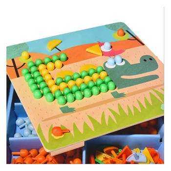 

Mideer children mosaic nail mushrooms nails wooden puzzle cartoon toy desktop toys