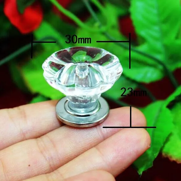 30mm Clear acrylic kitchen knob handle Crystal drawer pull knob
