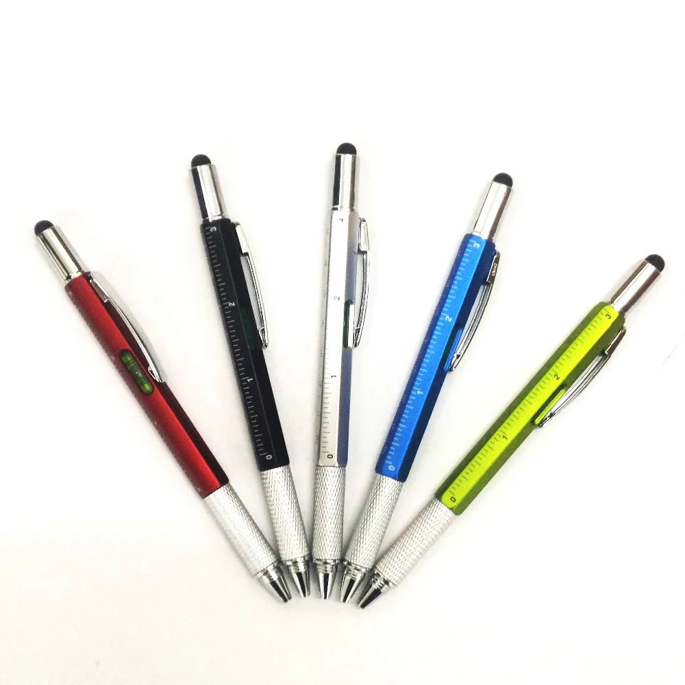 

7 in 1 multifunction ballpoint pen with Modern handheld tool designed to measure technical ruler screwdriver touch screen stylus