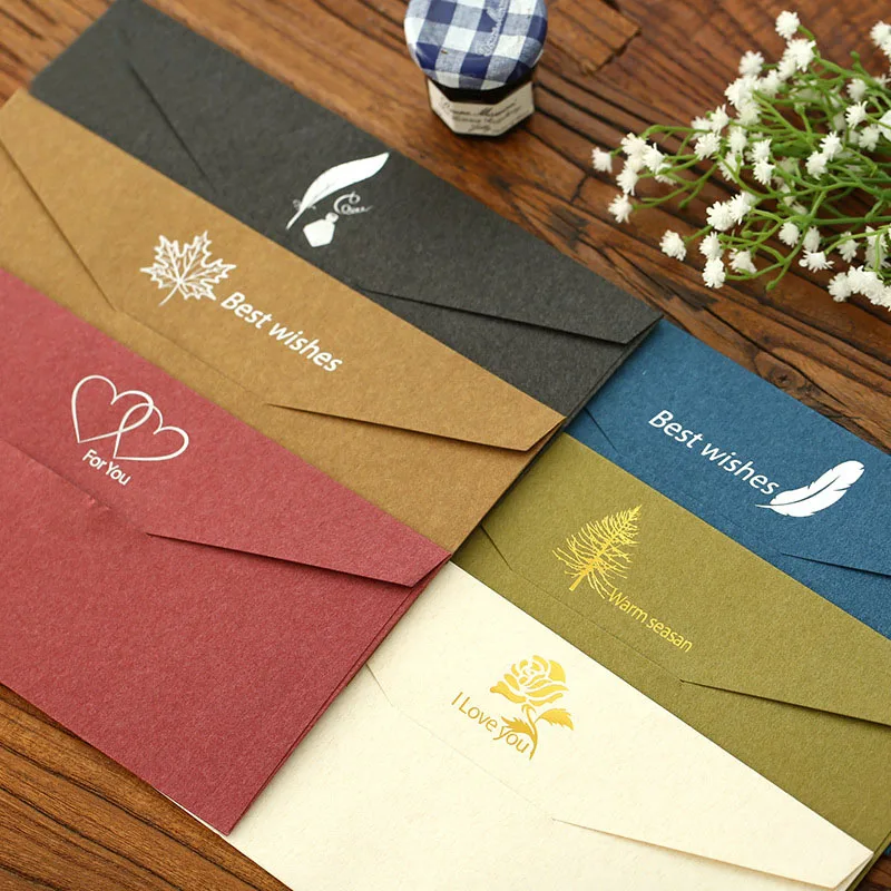 

Retro Elegant Bronzing Upscale Business Invitation Envelopes H0547