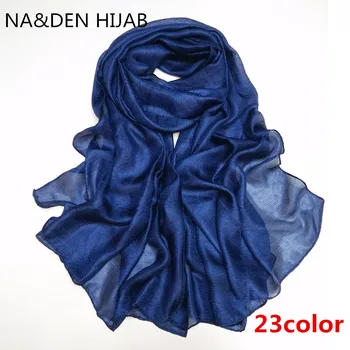 

100PCS Women Solid Color foulard satin flax plain scarf/scarves fashion silk muslim head scarf hijab big size echarpe wraps
