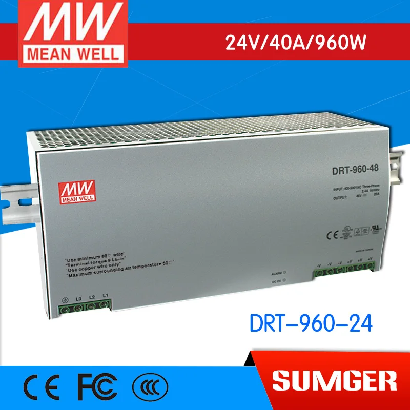 

(AAA)MEAN WELL original DRT-960-24 24V 40A meanwell DRT-960 24V 960W Single Output Industrial DIN RAIL Power Supply