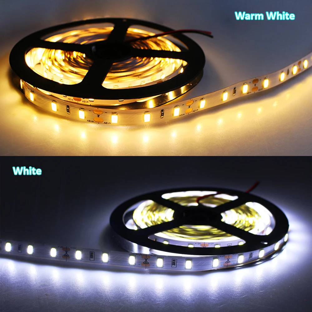 

LED Strip Light 5M 300Led 6W/M Flexible 5730 Bar Light High 5630 DC12V Brightness Non-Waterproof Indoor Home Decoration