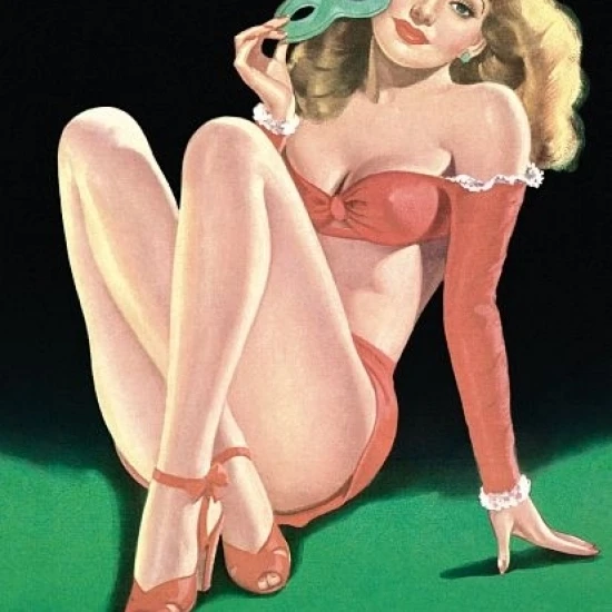 Pin Up Art Peekaboo Anyone? Blonde Beauty Poster Print (18 x 24)