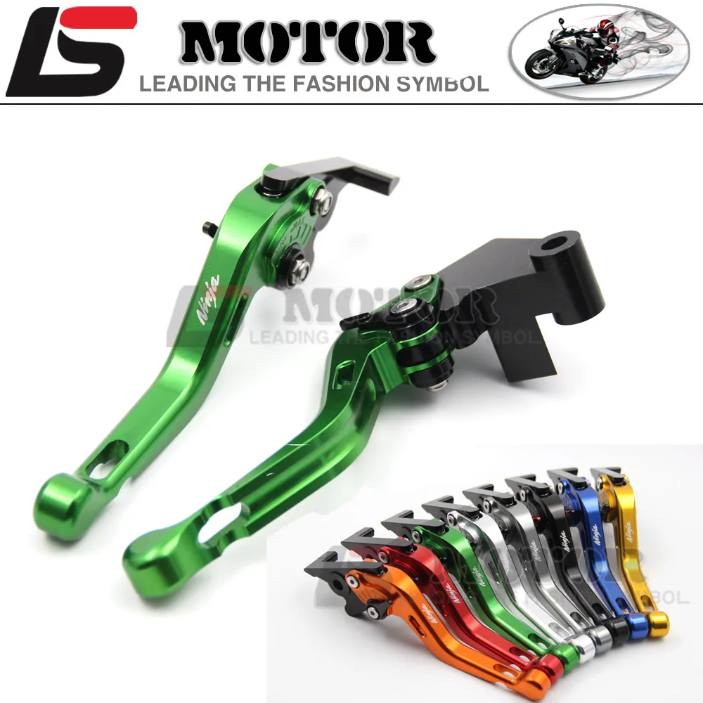 Moto Accessoires CNC Courtes Frein D\u0027embrayage Leviers Avec Ninja Logo Pour ZX6R/636 ZX10R Z1000SX/NINJA 1000/Tourer Z750R Z1000