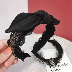 Модные корейские стильные кроличьи уши hairband для женщин и девочек модные сексуальные простые квадратные пряжки для волос ободок для волос