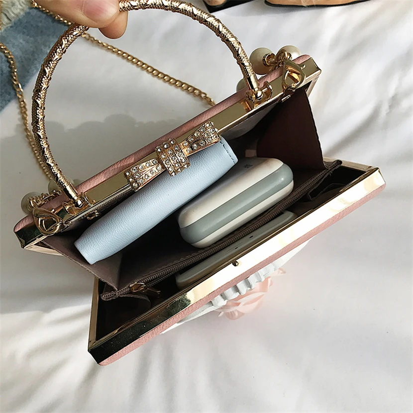 Women Evening Bag Fashion Flowers Crossbody Bags for Women Luxury Handbags Designer Brand Leather Over Shoulder Bag Sac Clutch