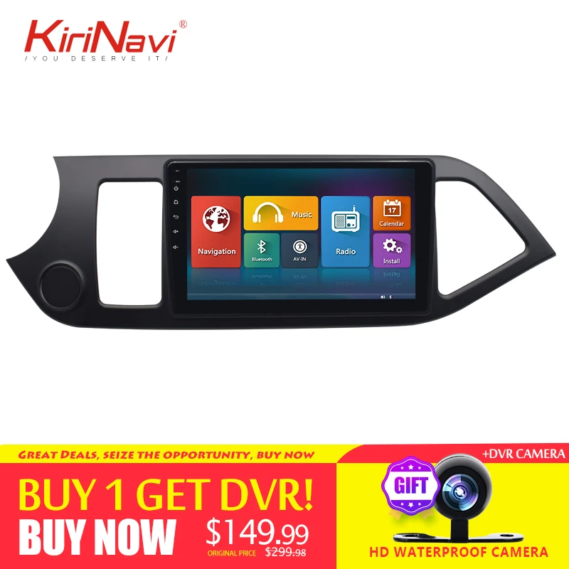 

KiriNavi 2 din Car Radio 9" Touch screen Auto Audio GPS For KIA Picanto 2011-2016 DVD Android GPS Multimedia Navigation System
