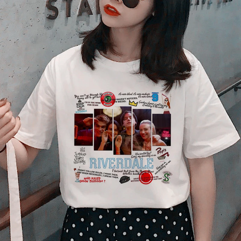 

Riverdale Harajuku Snake Print T Shirt Women Southside Serpent Ullzang Cartoon T-shirt 90s Graphic Tshirt Fashion Top Tee Fenale
