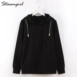 Streamgirl толстовки для Для женщин 2019 хлопок Zip Толстовка Для женщин свитер с длинными рукавами на молнии белая толстовка женские толстовки