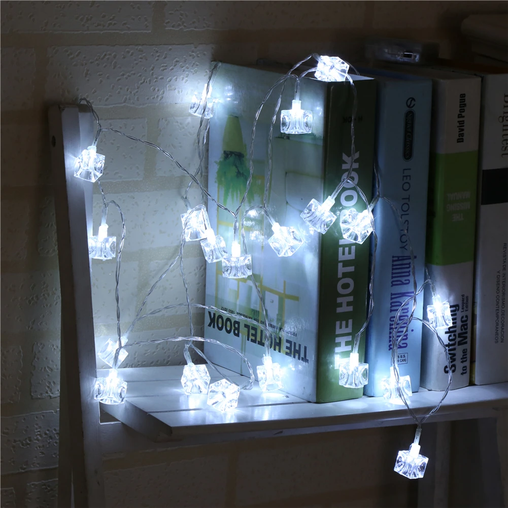 Fairy Lightsfairy lightsIce Cube Led Light String 1.5M-10M 10L/20L/40L/96L 3AA/24V Plug Starry Room Party Decoration Illumination Children Sleep Lamp