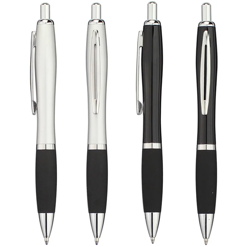 Guard metal ballpoint pen with rubber grip,black ink new writing