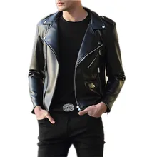 Горячая Распродажа, осенняя кожаная мужская куртка,, модная мотоциклетная куртка высокого качества из искусственной кожи, мужские куртки и пальто, верхняя одежда JF0117