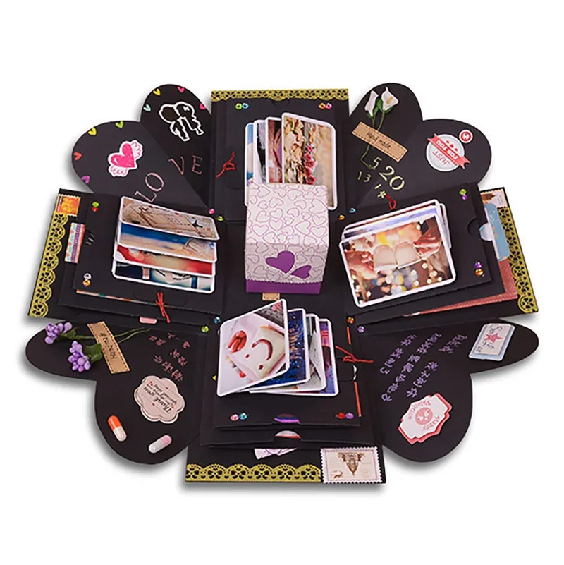 DIY Explosion Box Scrapbooking Photo Album for Valentine s Day Wedding Box Birthday Suprise Gift