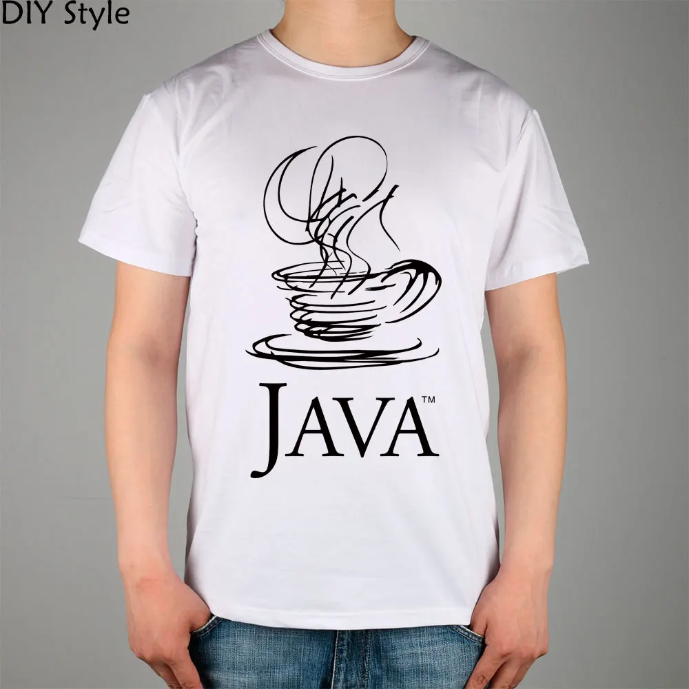 Java футболка хлопок лайкра Модная брендовая футболка мужчины высококачественный - Цвет: Белый