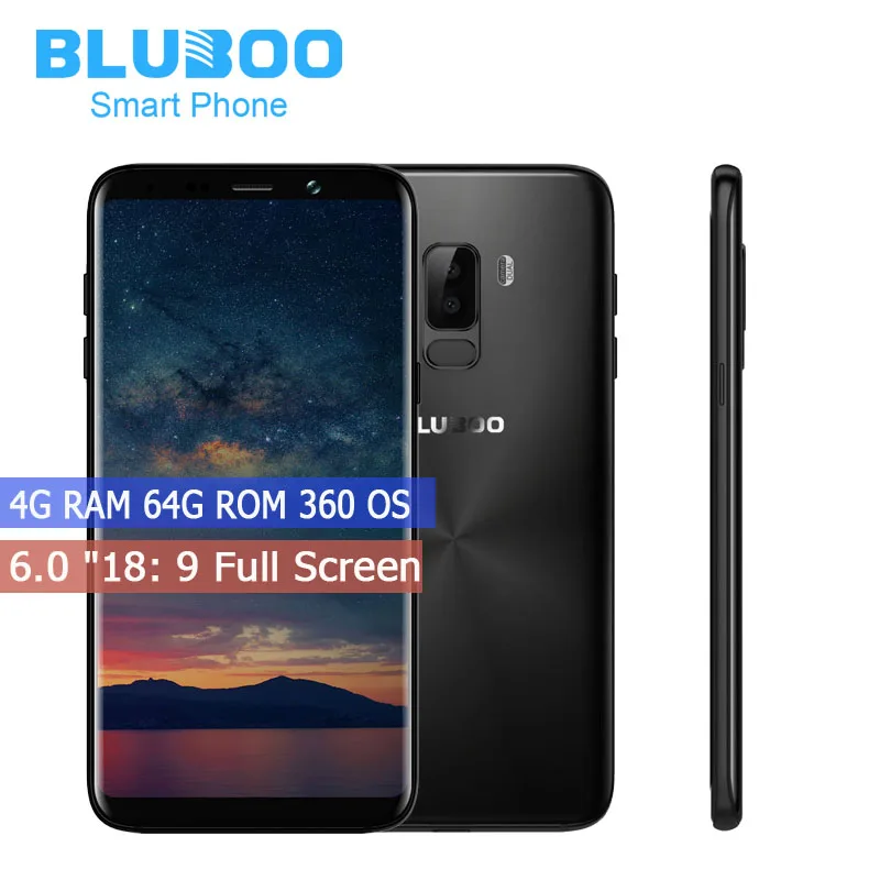 BLUBOO S8 плюс 6 0 'ཎ: 9 Полный Экран мобильного телефона Android 7 Octa Core MTK6750T 4G 360 OS
