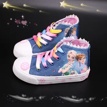 

2019 Spring Canvas Children Shoes Girl Breathable Sneaker Shoes Elsa Anna Girls Not Smelly Feet Soft Chaussure/Kids Sneakers