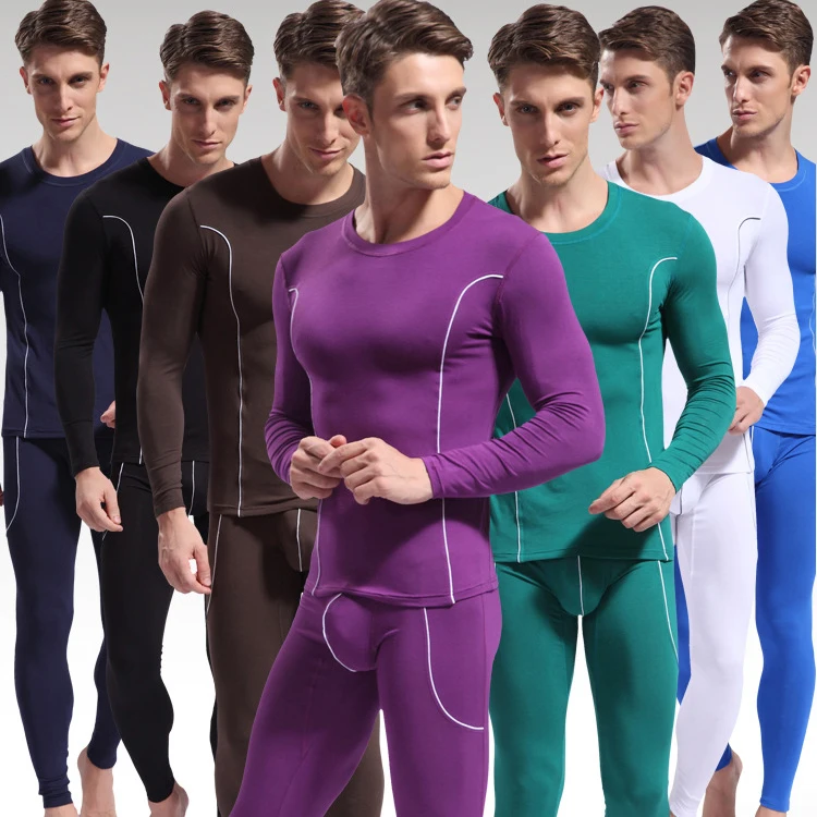 2018 winter Men's warm Long Johns Top & Bottoms Thermal Underwear Set