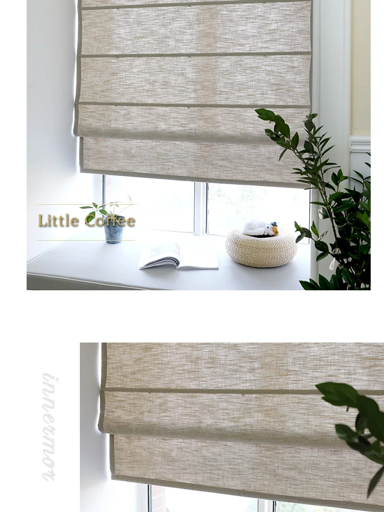 Innermor однотонные серые римские шторы для гостиной Современные Простые Искусственные льняные римские шторы для кухни спальни Индивидуальные