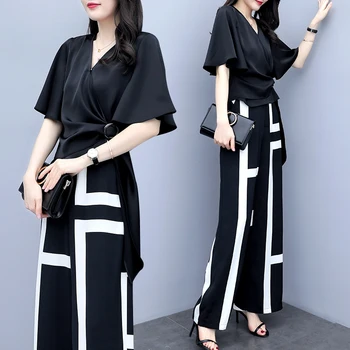 

Fashion Office Lady Two Piece Set Women's Summer Suit Vogue Year-old Female Costume Ensemble Femme Deux Pieces Conjunto Feminino