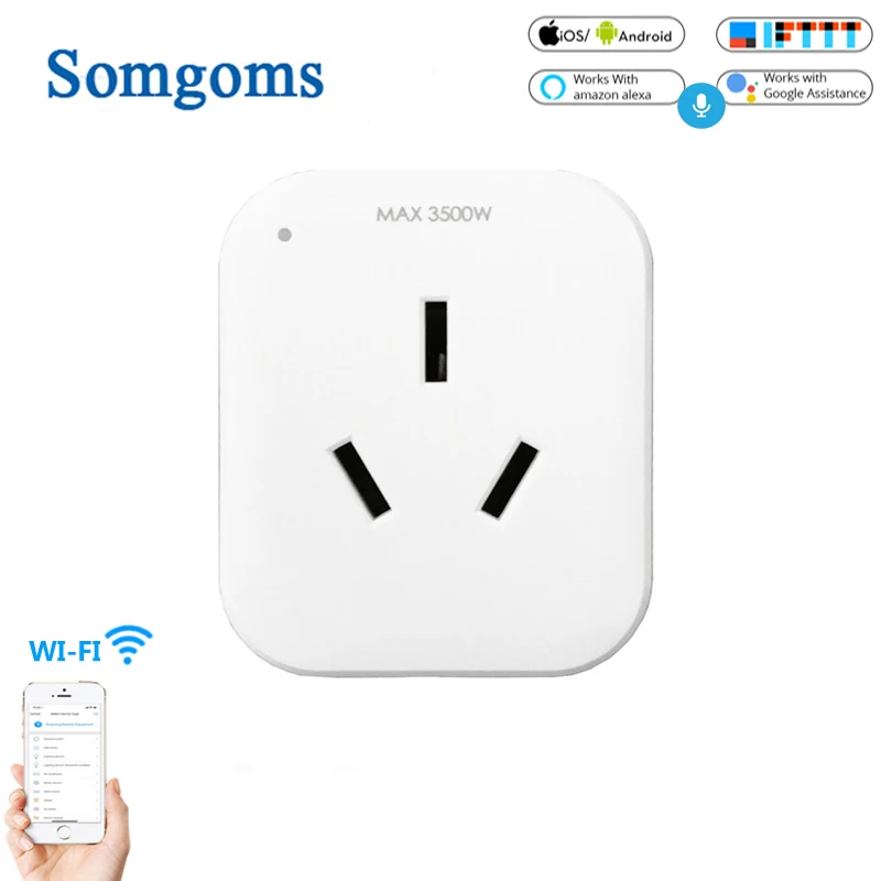 

WiFi Smart Socket Power AU Plug Mobile APP Remote Control Work with Amazon Alexa Google Home Energy Monitor No Hub Required