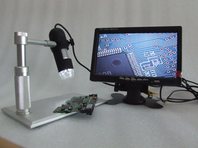 

Aluminum AV 1200X Microscope High Resolution handheld endoscope 8-LED Applicable AV Port Monitors LCD TV,7" Monitor included