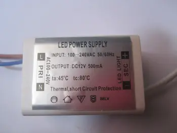 Best 250pcs/lot DIY Mini LED Driver Supply AC/DC Adapters 6W 500mA Driver 100-240V To 12V / Socket For MR11/MR16 3W 4W 5W Led Power