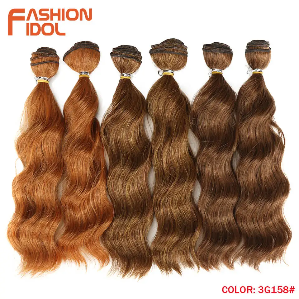 Модные Синтетические волосы IDOL свободные волнистые в наборе пучки для плетения волос 6 шт. 12 дюймов Натуральные Цветные наращивания волос