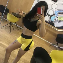 Фитнес Женские однотонные тонкие спортивные шорты для йоги, сексуальные шорты для спортзала, женские шорты с высокой талией для женщин, спортивная одежда для фитнеса