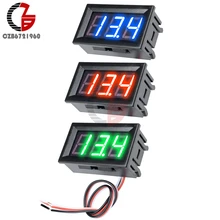 Voltmètre numérique, testeur de tension, 2 3 fils, 0.56 pouces, LED pouces, pour voiture, moto, détecteur de capacité 12V DC, rouge, vert, bleu