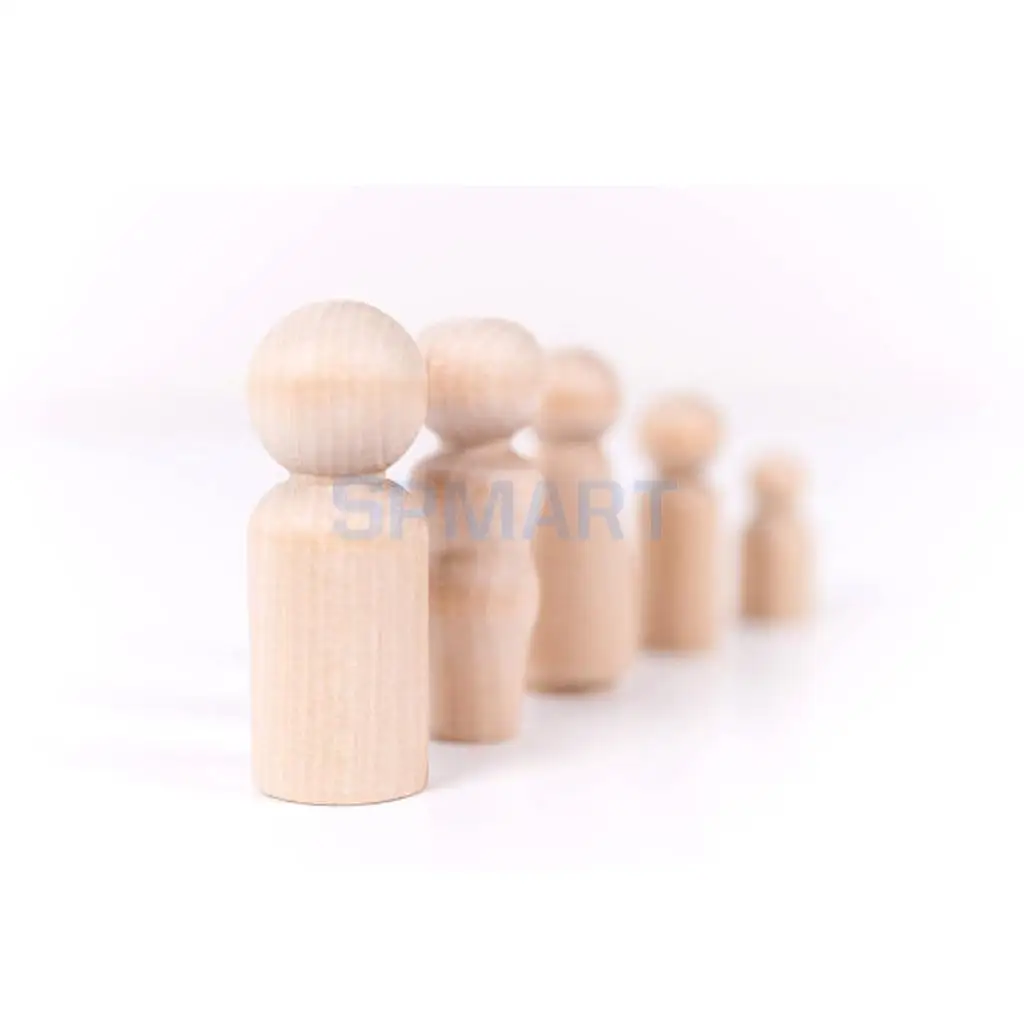 Wooden Peg People Family Bride Groom Nesting Dolls Birthday Cake Party Famiy Activity DIY Craft Toys Children Friends Gift