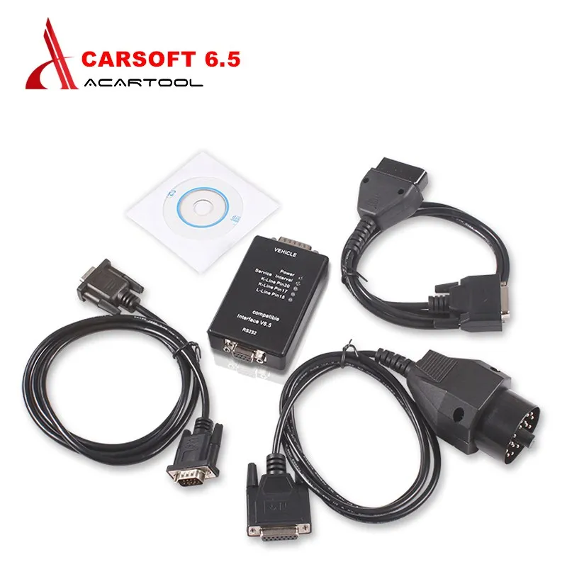 Авто Carsoft 6,5 для BMW ECU программист/MCU OBD2 автомобильный диагностический инструмент для BMW E30/E36/E46/E34/E39/E53/E32 с интерфейсом RS232 ПК - Цвет: Черный