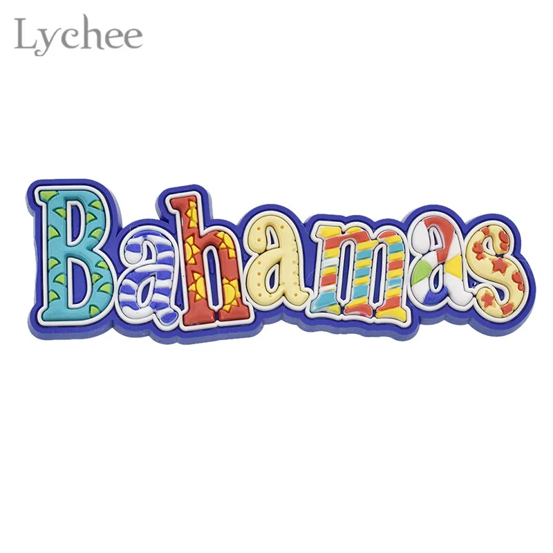 

Lychee Colorful Bahamas Letters Fridge Magnet Refrigerator Magnets Sticker Tourist Souvenirs Home Decoration