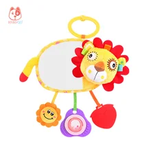 BUYBUYGO Educational Toy Baby Distorting Mirror, Baby Hanging Bed Bell, Containing Teether, Rattles & Mobiles, Animal Doll